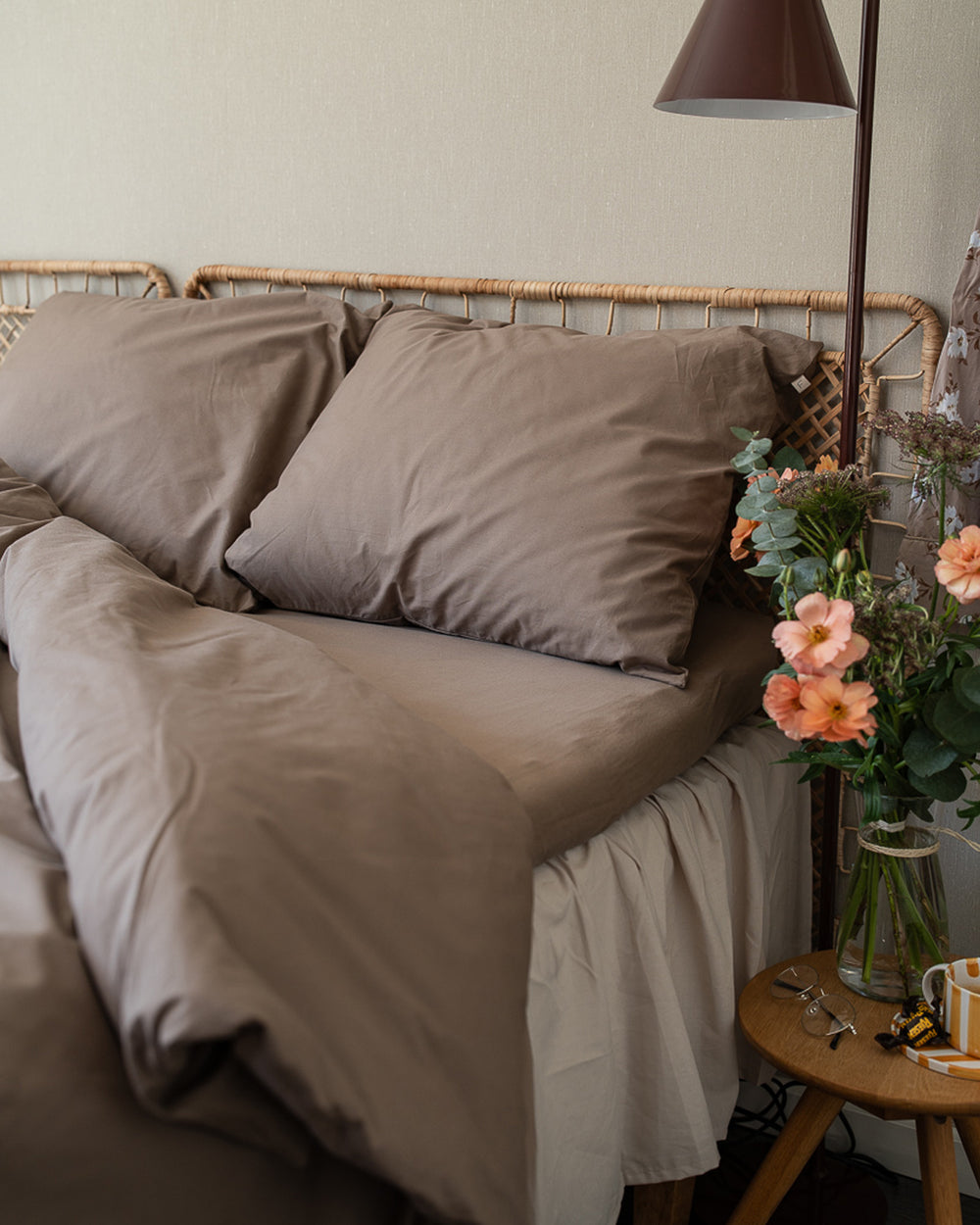 Fitted sheet | Dark beige 