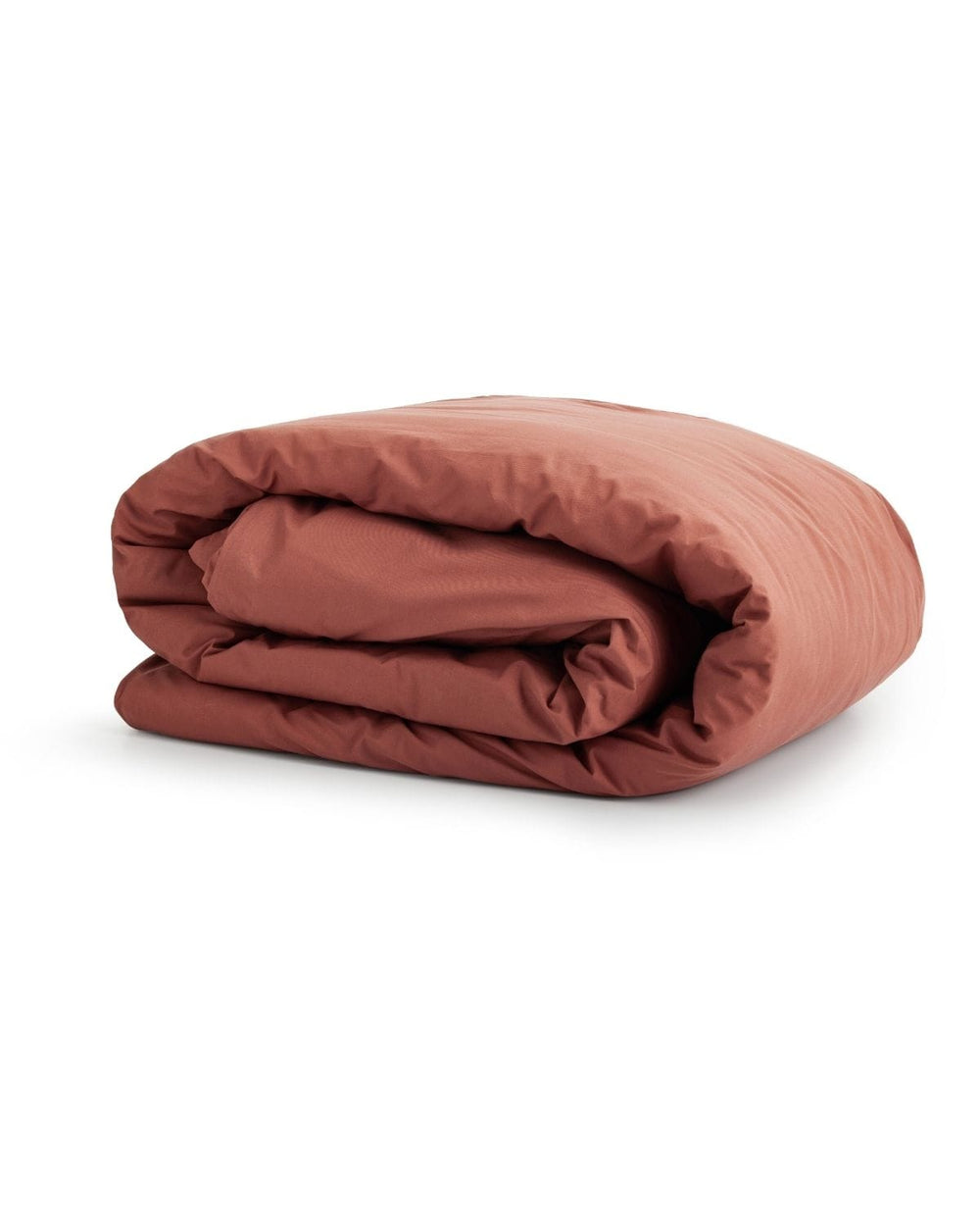 Folkness organic cotton double duvet with integrated cover in copper rose