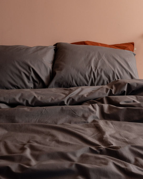 Dubbeltäcke & 2 Örngott | Dark grey