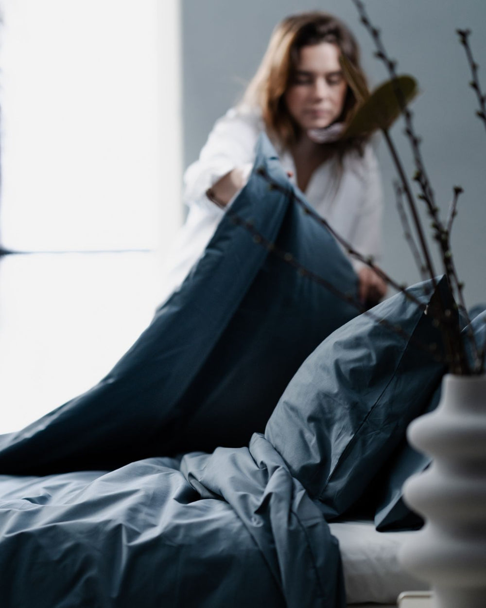 Folkness-täcke & 1 Örngott | Stormy blue