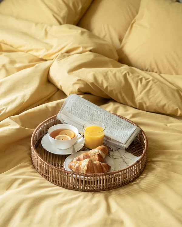 Folkness-täcke & 1 örngott | Leaf yellow